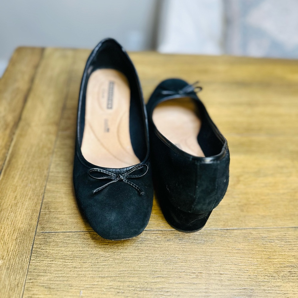 Collection By Clark’s Square Block Heel Slip on Suede Pumps - Picture 3 of 5
